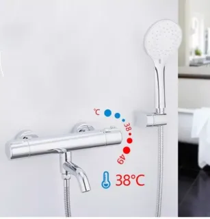 Смеситель для ванны с термостатом Gappo G3290 хром